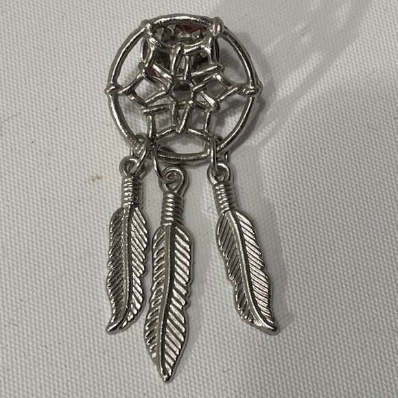 Silver Tone Dream catcher Lapel Hat Pin - Picture 3 of 3